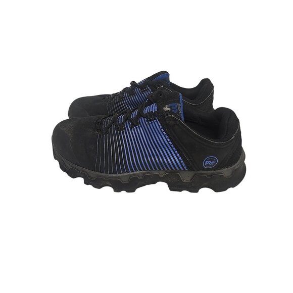 Timberland PRO Men's Powertrain Alloy-Toe Work Shoes A1VDY Black/Blue Size 10W - Picture 5 of 7